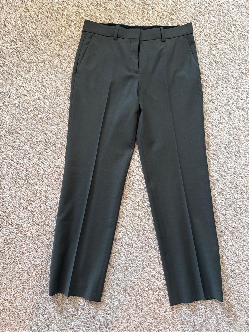 Theory Charcoal Gray Straight-Leg Ankle Pants